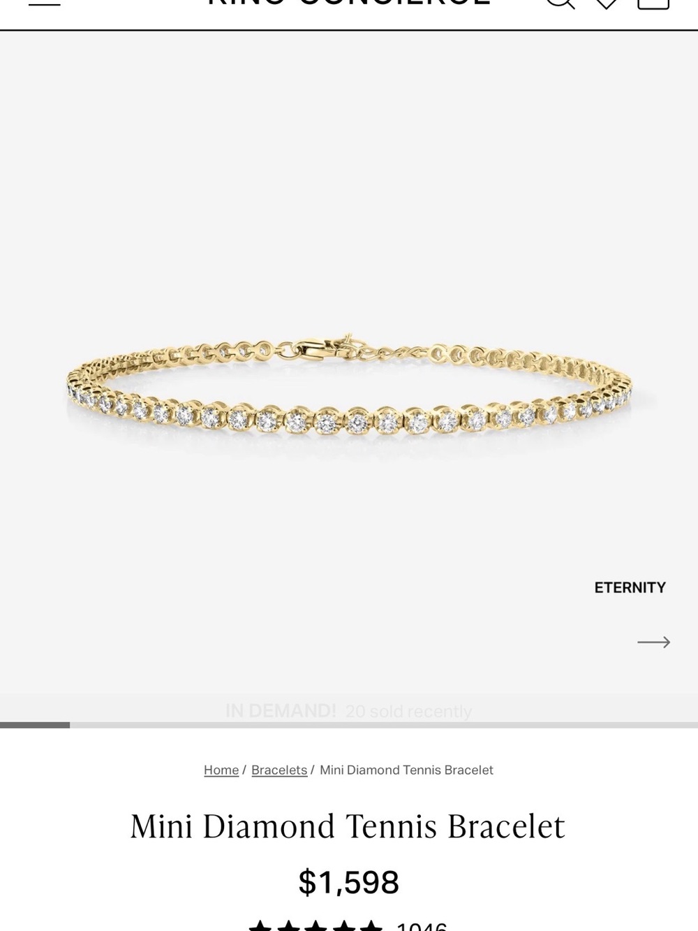 Ring Concierge Natural Diamond + Gold Tennis Bracelet - FULL ETERNITY